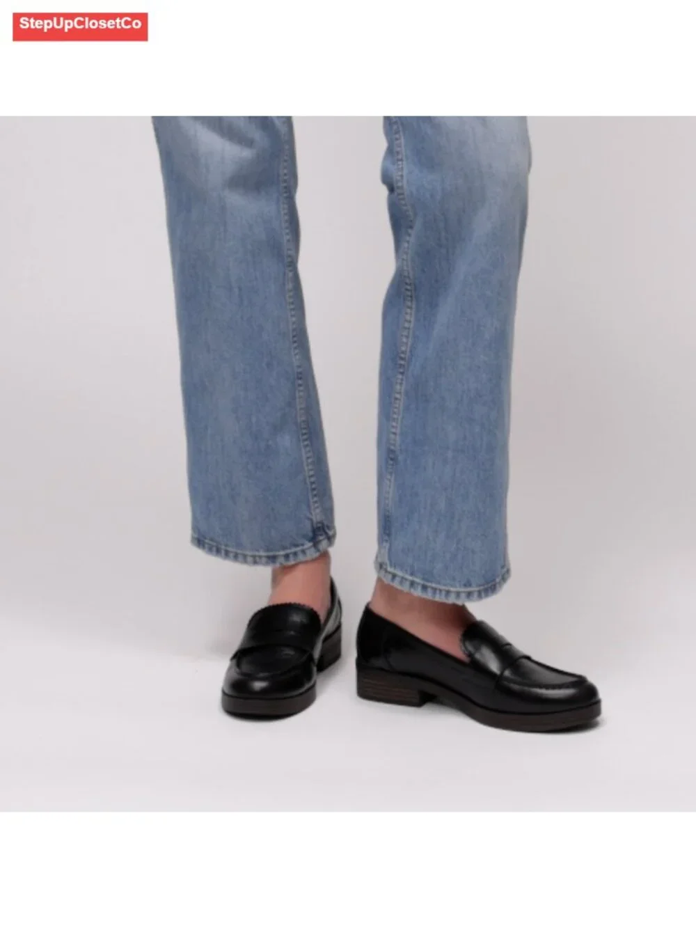 Leather Slip On Flat Loafers